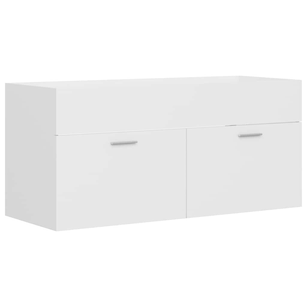 Set Mobili da Bagno 2 pz Bianco in Legno Multistrato | homemem39
