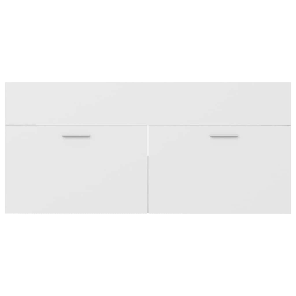 Set Mobili da Bagno 2 pz Bianco in Legno Multistrato | homemem39