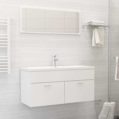 Set Mobili da Bagno 2 pz Bianco in Legno Multistrato | homemem39