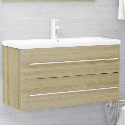 Set Mobili da Bagno 2 pz Rovere Sonoma in Legno Multistrato | homemem39