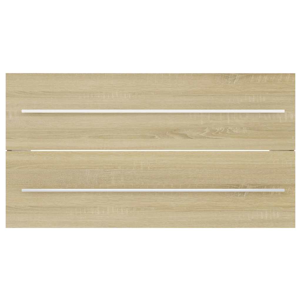 Set Mobili da Bagno 2 pz Rovere Sonoma in Legno Multistrato