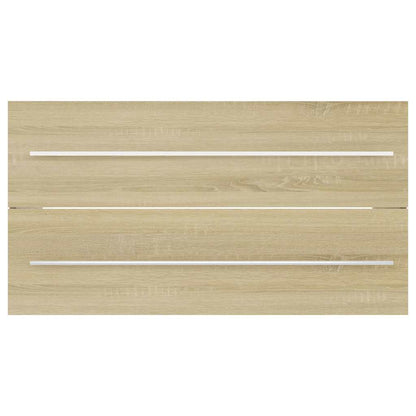 Set Mobili da Bagno 2 pz Rovere Sonoma in Legno Multistrato