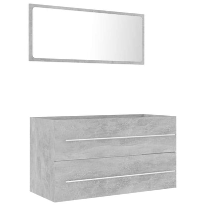 Set Mobili da Bagno 2 pz Grigio Cemento in Legno Multistrato | homemem39