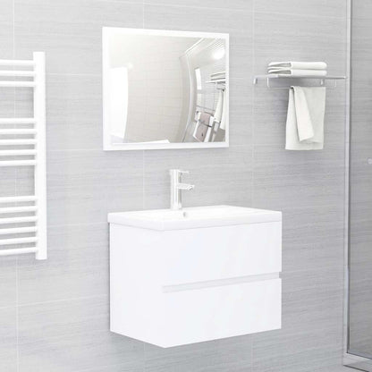 Set Mobili da Bagno 2 pz Bianco in Legno Multistrato | homemem39