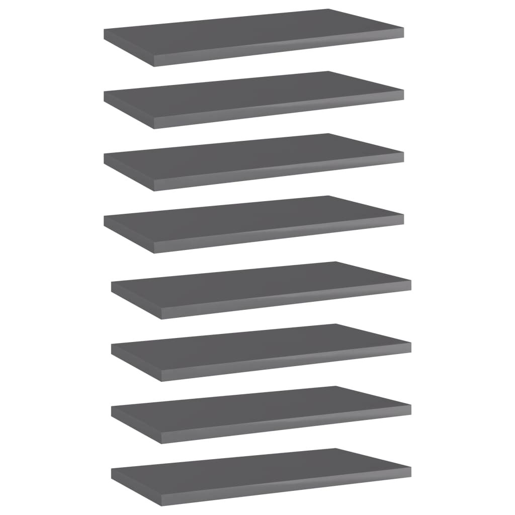 Ripiani per Libreria 8pz Grigio Lucido 40x20x1,5cm Multistrato | homemem39