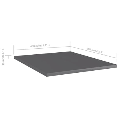 Ripiani per Libreria 8pz Grigio Lucido 40x50x1,5cm Multistrato - homemem39
