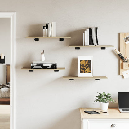 Ripiani per Libreria 4pz Rovere Sonoma 60x30x1,5cm Multistrato