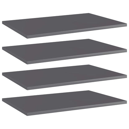 Ripiani per Libreria 4pz Grigio Lucido 60x40x1,5cm Multistrato | homemem39
