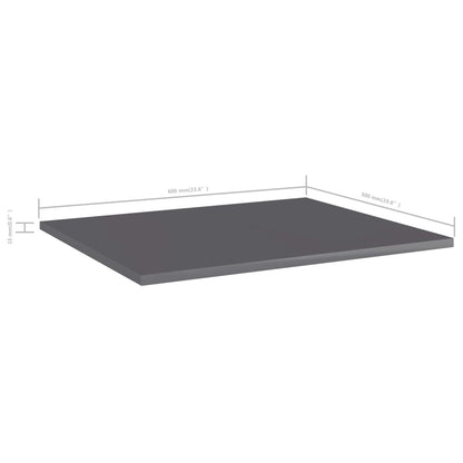 Ripiani per Libreria 8pz Grigio Lucido 60x50x1,5cm Multistrato - homemem39