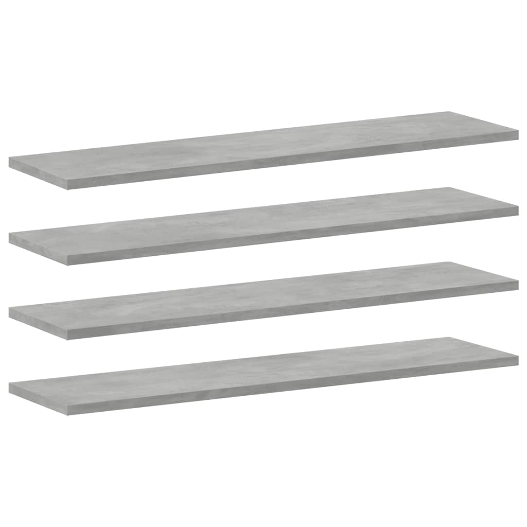 Ripiani per Libreria 4pz Grigio Cemento 80x20x1,5cm Multistrato
