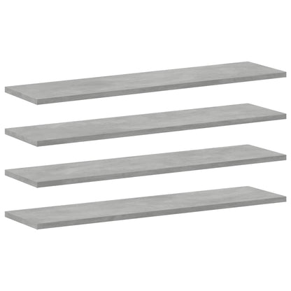 Ripiani per Libreria 4pz Grigio Cemento 80x20x1,5cm Multistrato
