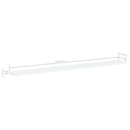 Ripiani per Libreria 4pz Bianchi 100x10x1,5cm Legno Multistrato