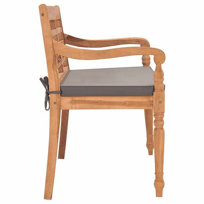Panca Batavia con Cuscino Grigio Scuro 120 cm Massello di Teak | homemem39