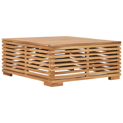 Set Tavolino e Poggiapiedi da Giardino Cuscino Crema in Teak | homemem39
