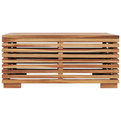 Set Tavolino e Poggiapiedi da Giardino Cuscino Crema in Teak | homemem39