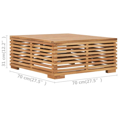 Set Tavolino e Poggiapiedi da Giardino Cuscino Crema in Teak | homemem39