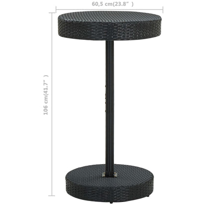 Set Bar da Giardino 3 pz con Cuscini Polyrattan Nero - homemem39