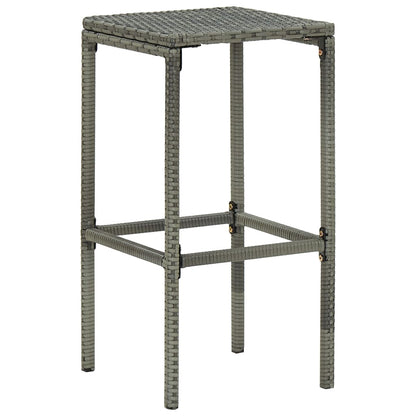5 pc Garden Bar Set with Gray Polyrattan Cushions