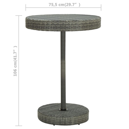 5 pc Garden Bar Set with Gray Polyrattan Cushions