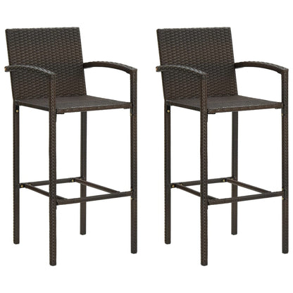 Set Bar da Giardino 3 pz in Polyrattan Marrone - homemem39