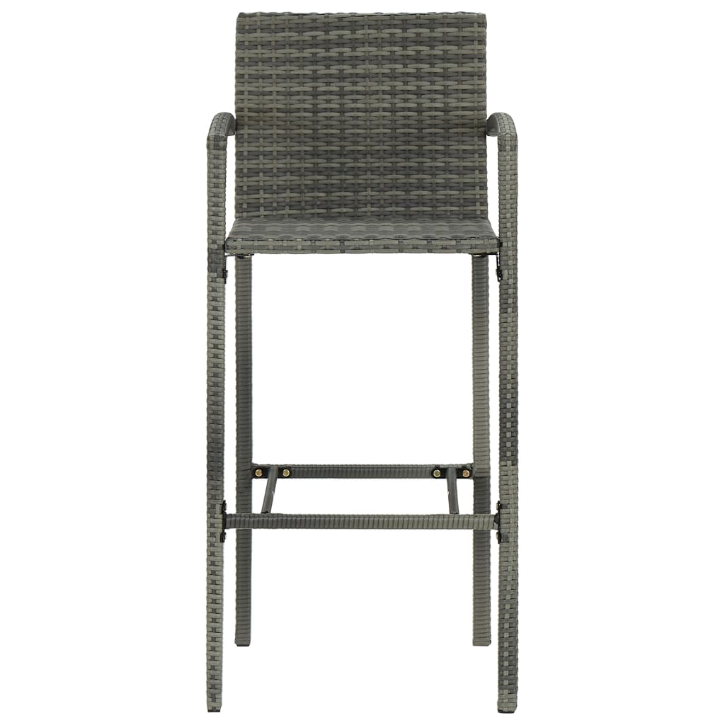 Set Bar da Giardino 3 pz in Polyrattan Grigio | homemem39