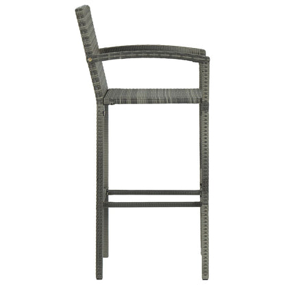 Set Bar da Giardino 3 pz in Polyrattan Grigio | homemem39