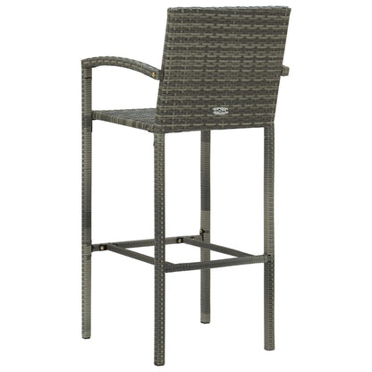 Set Bar da Giardino 3 pz in Polyrattan Grigio - homemem39