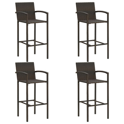 5 pc Garden Bar Set in Brown Polyrattan