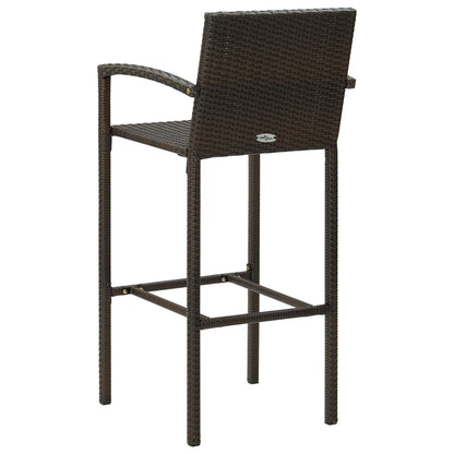 5 pc Garden Bar Set in Brown Polyrattan
