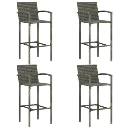 5 pc Garden Bar Set in Gray Polyrattan