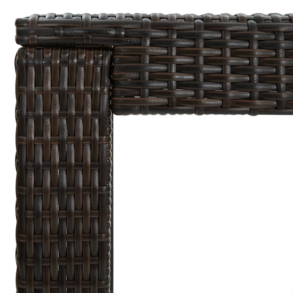 3 pc Garden Bar Set with Brown Polyrattan Cushions