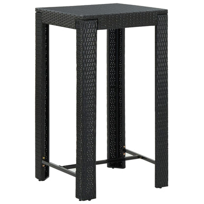 Set Bar da Giardino 3 pz con Cuscini Polyrattan Nero | homemem39