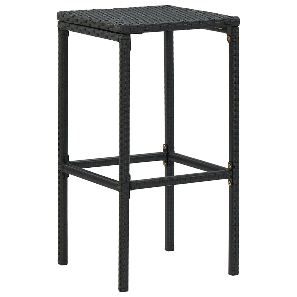 Set Bar da Giardino 3 pz con Cuscini Polyrattan Nero | homemem39
