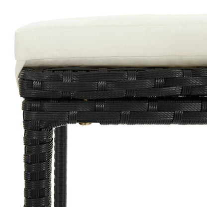 Set Bar da Giardino 3 pz con Cuscini Polyrattan Nero | homemem39