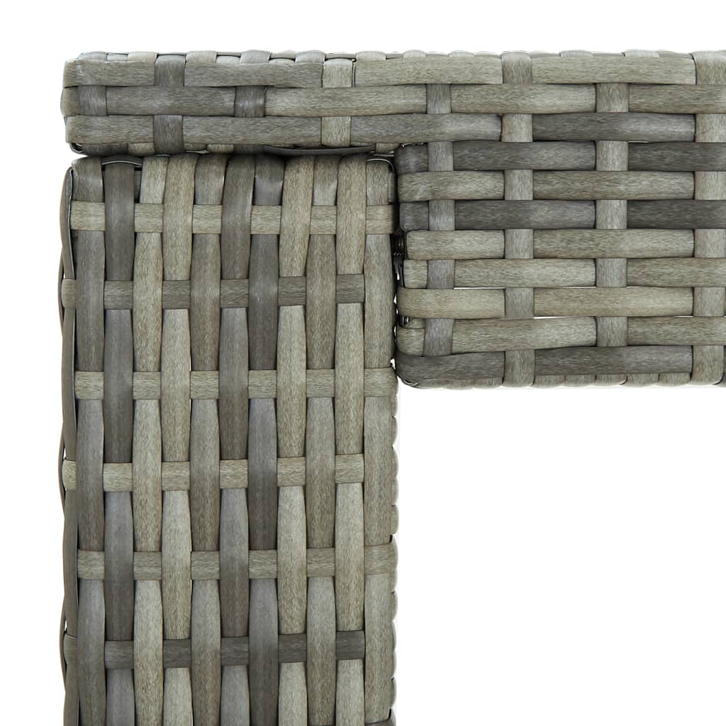 3 pc Garden Bar Set with Gray Polyrattan Cushions