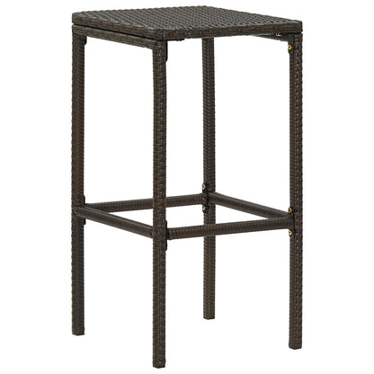 5 pc Garden Bar Set with Brown Polyrattan Cushions