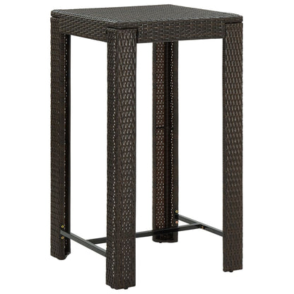 5 pc Garden Bar Set with Brown Polyrattan Cushions
