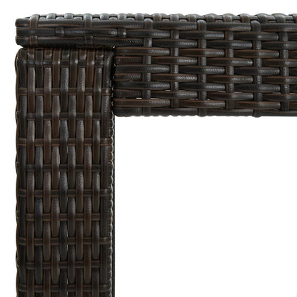 5 pc Garden Bar Set with Brown Polyrattan Cushions