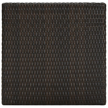 5 pc Garden Bar Set with Brown Polyrattan Cushions
