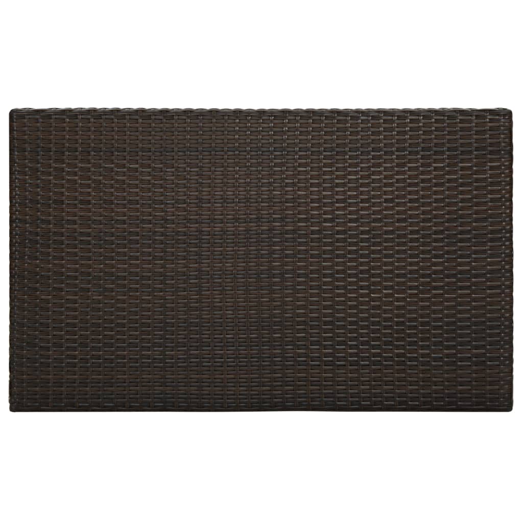 5 pc Garden Bar Set with Brown Polyrattan Cushions