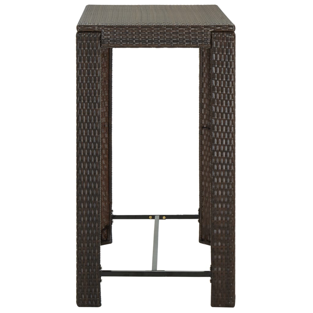 Set da Bar da Giardino 7 pz con Cuscini in Polyrattan Marrone - homemem39
