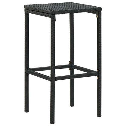 Set Bar da Giardino 7 pz con Cuscini in Polyrattan Nero | homemem39