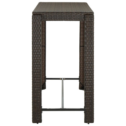 Set da Bar da Giardino 7 pz con Cuscini in Polyrattan Marrone - homemem39