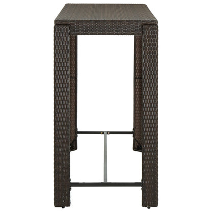 Set da Bar da Giardino 9 pz con Cuscini in Polyrattan Marrone - homemem39