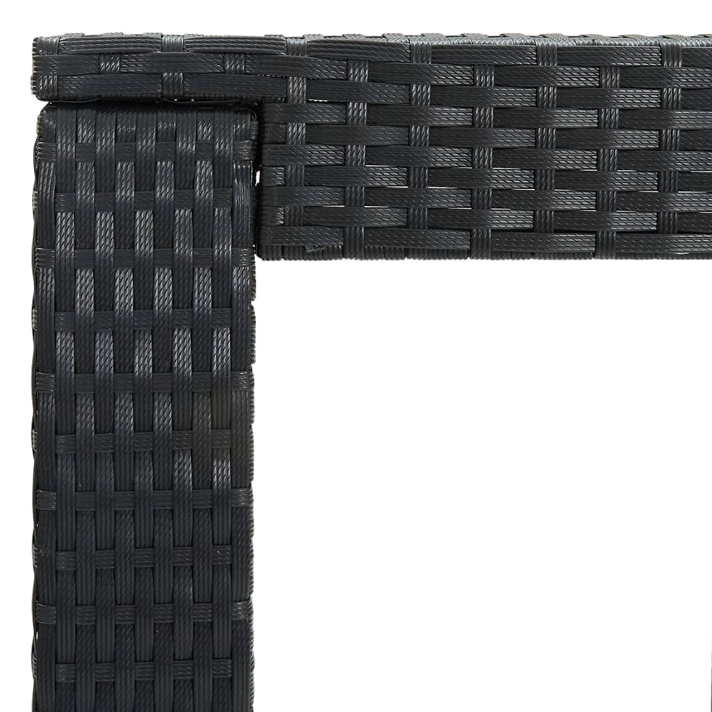Set Bar da Giardino 3 pz con Cuscini Polyrattan Nero | homemem39