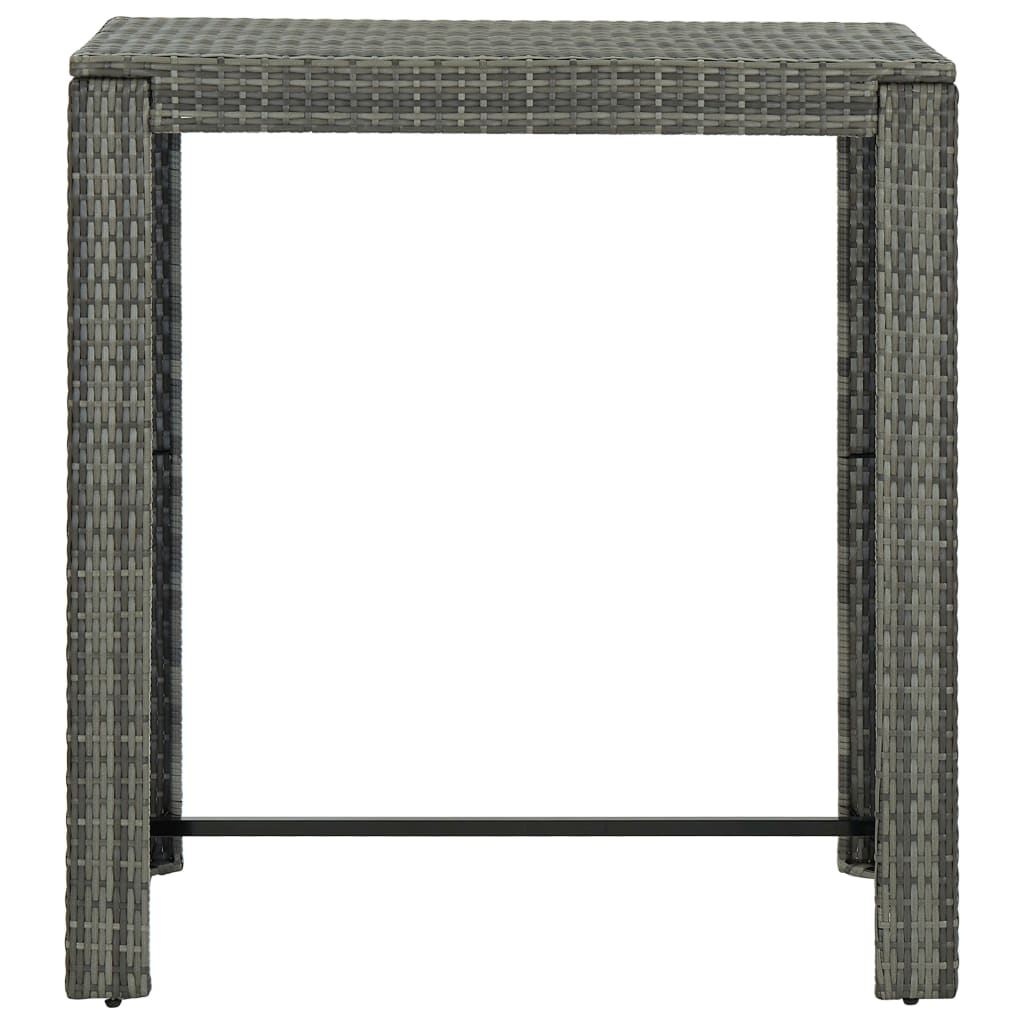 5 pc Garden Bar Set with Gray Polyrattan Cushions