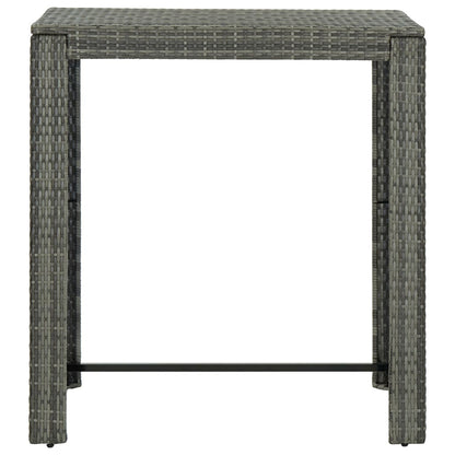 5 pc Garden Bar Set with Gray Polyrattan Cushions