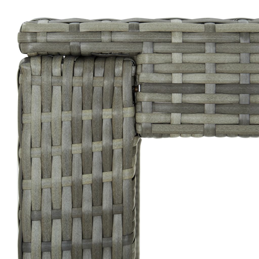 5 pc Garden Bar Set with Gray Polyrattan Cushions