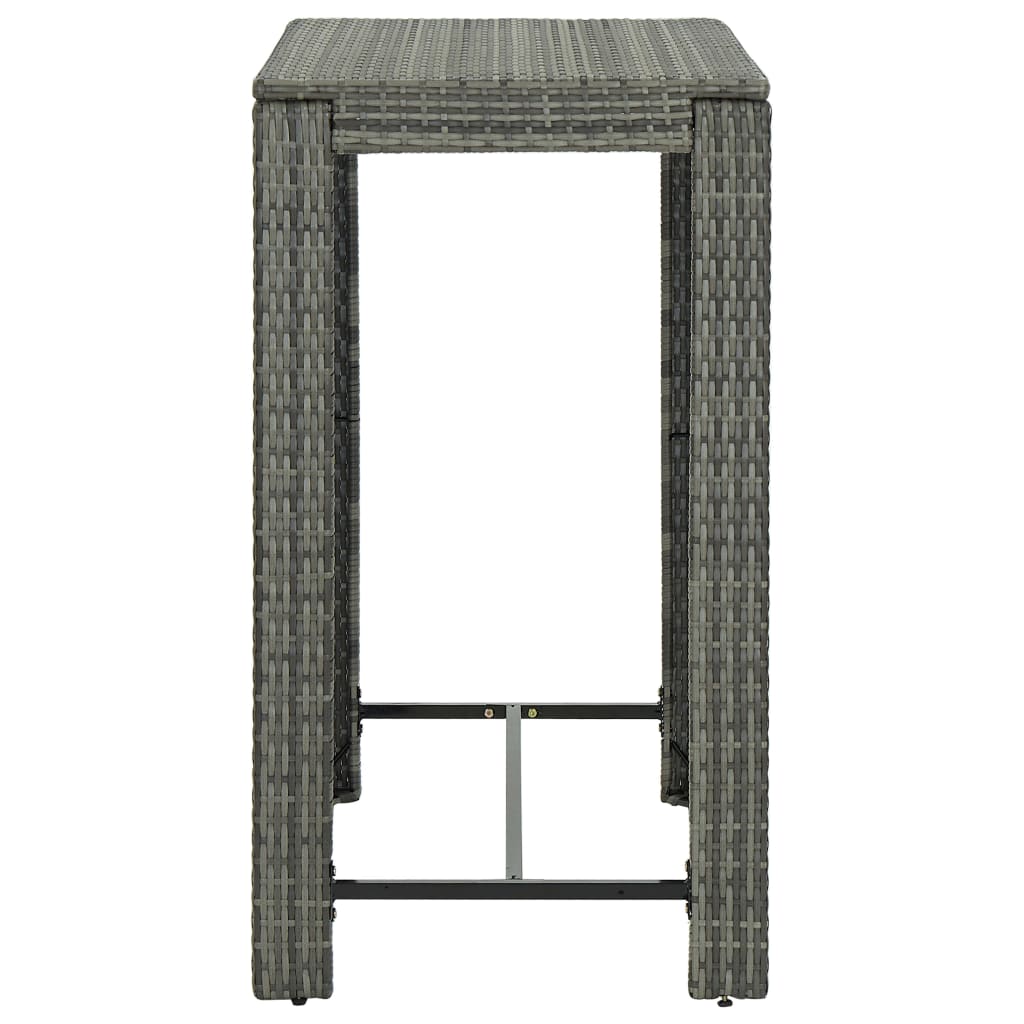 Set Bar da Giardino 7 pz con Cuscini in Polyrattan Grigio - homemem39