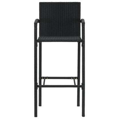 Set Bar da Giardino 5 pz con Braccioli in Polyrattan Nero | homemem39